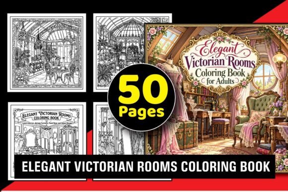 Elegant Victorian Rooms Coloring Book