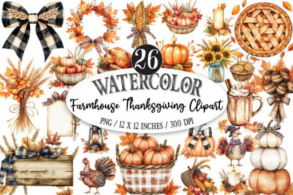 Farmhouse Thanksgiving Clipart PNG