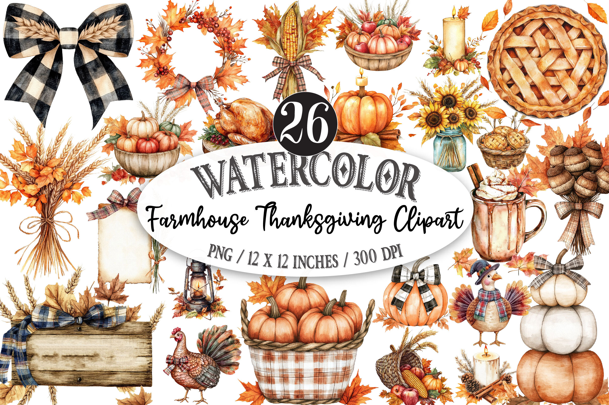 Farmhouse Thanksgiving Clipart PNG