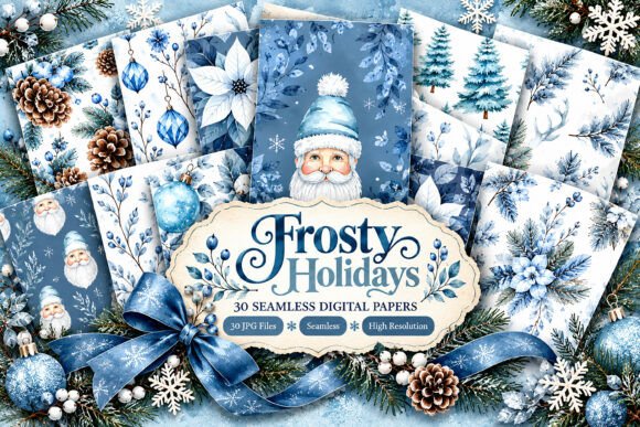 Frosty Holidays Digital Seamless