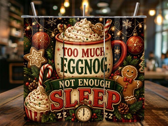 Funny Eggnog Christmas Tumbler Wrap