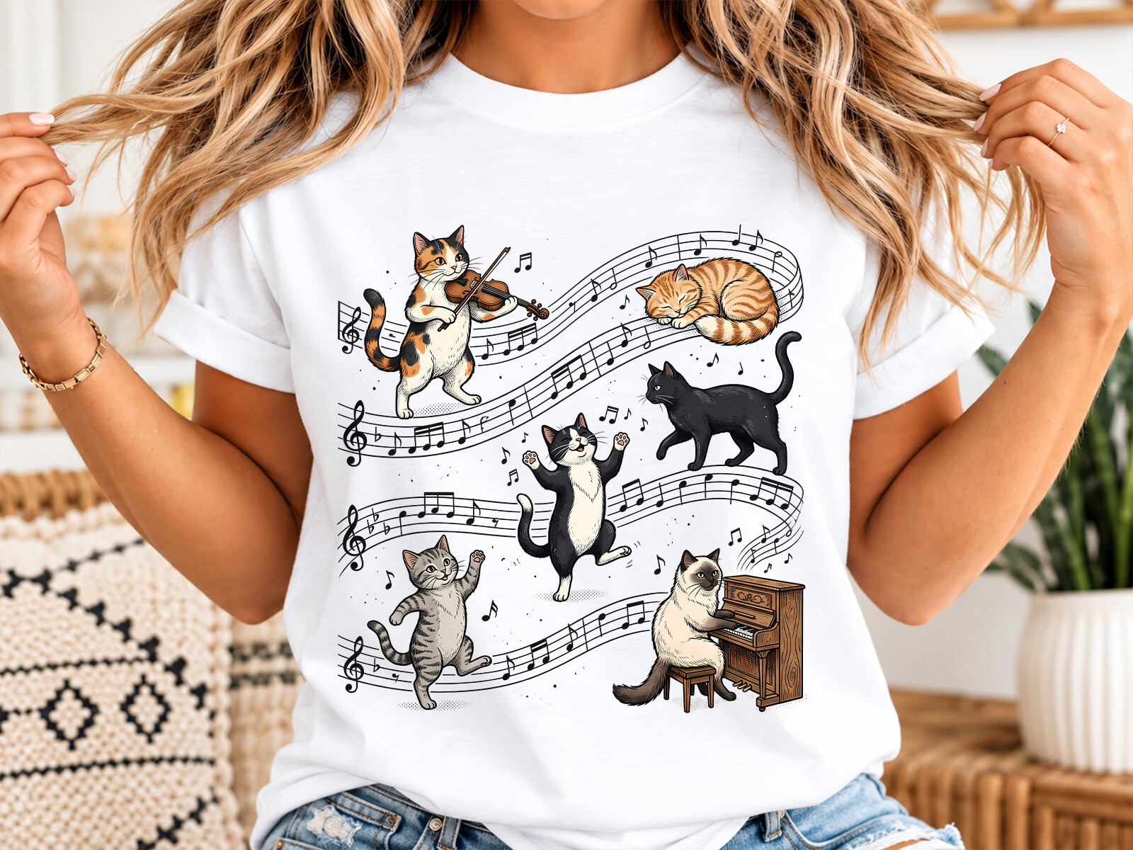 Funny Musical Cats Lover PNG