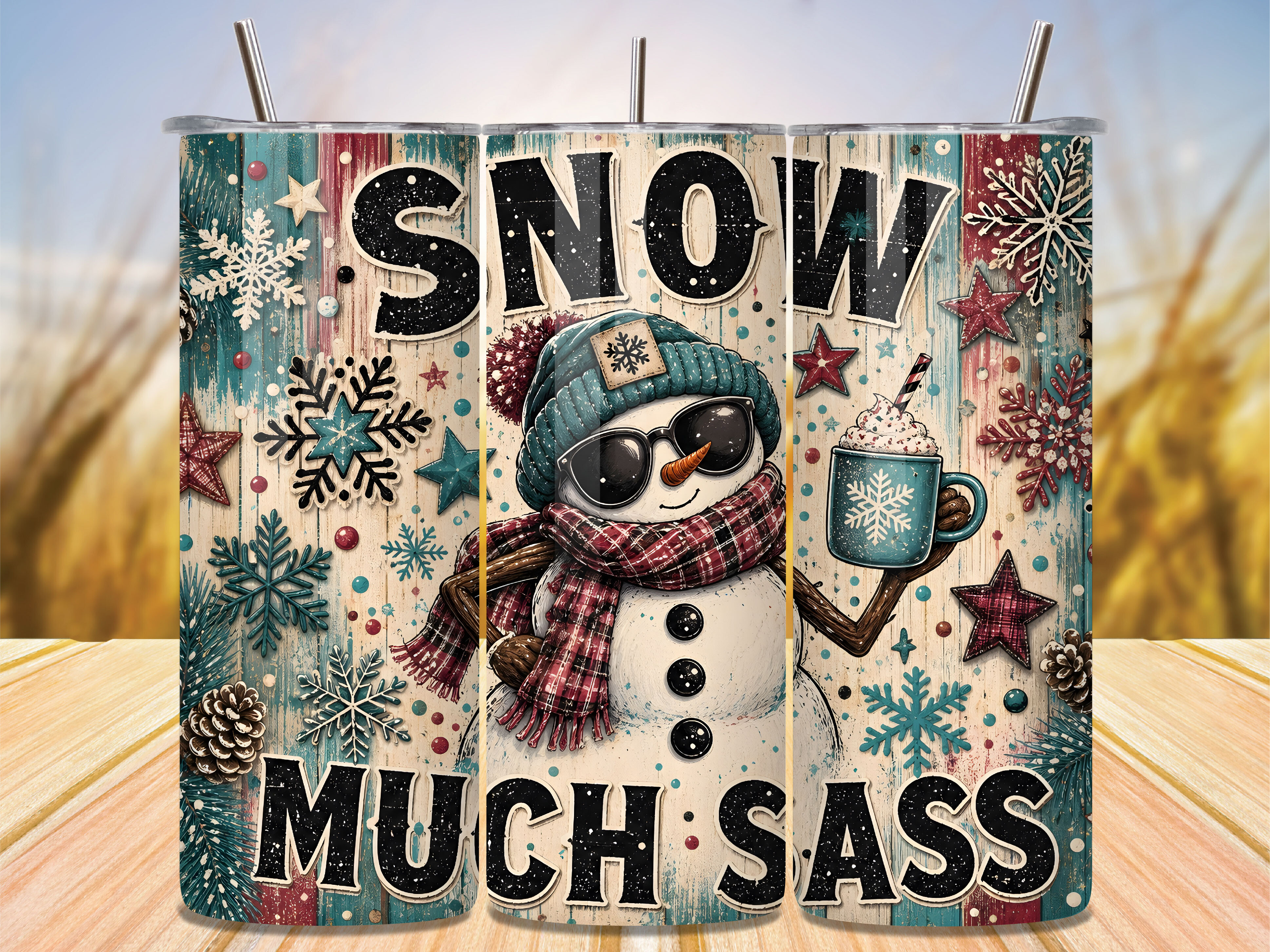 Funny Snowman Sass 20oz Tumbler Wrap