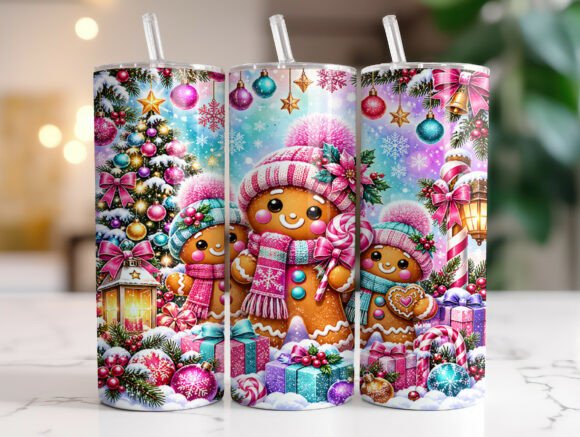 Gingerbread Christmas 20oz Tumbler Wrap