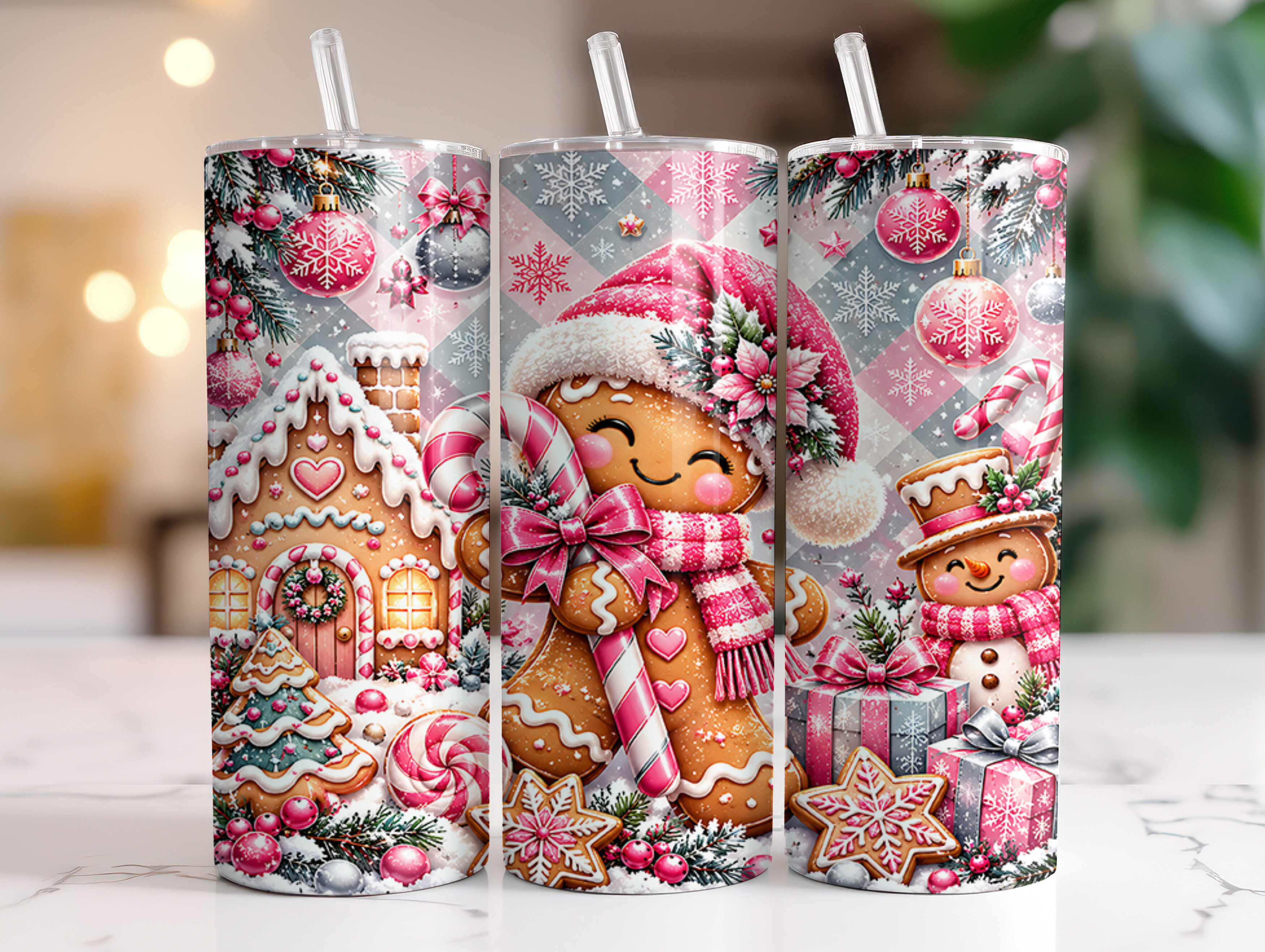 Gingerbread Christmas 20oz Tumbler Wrap