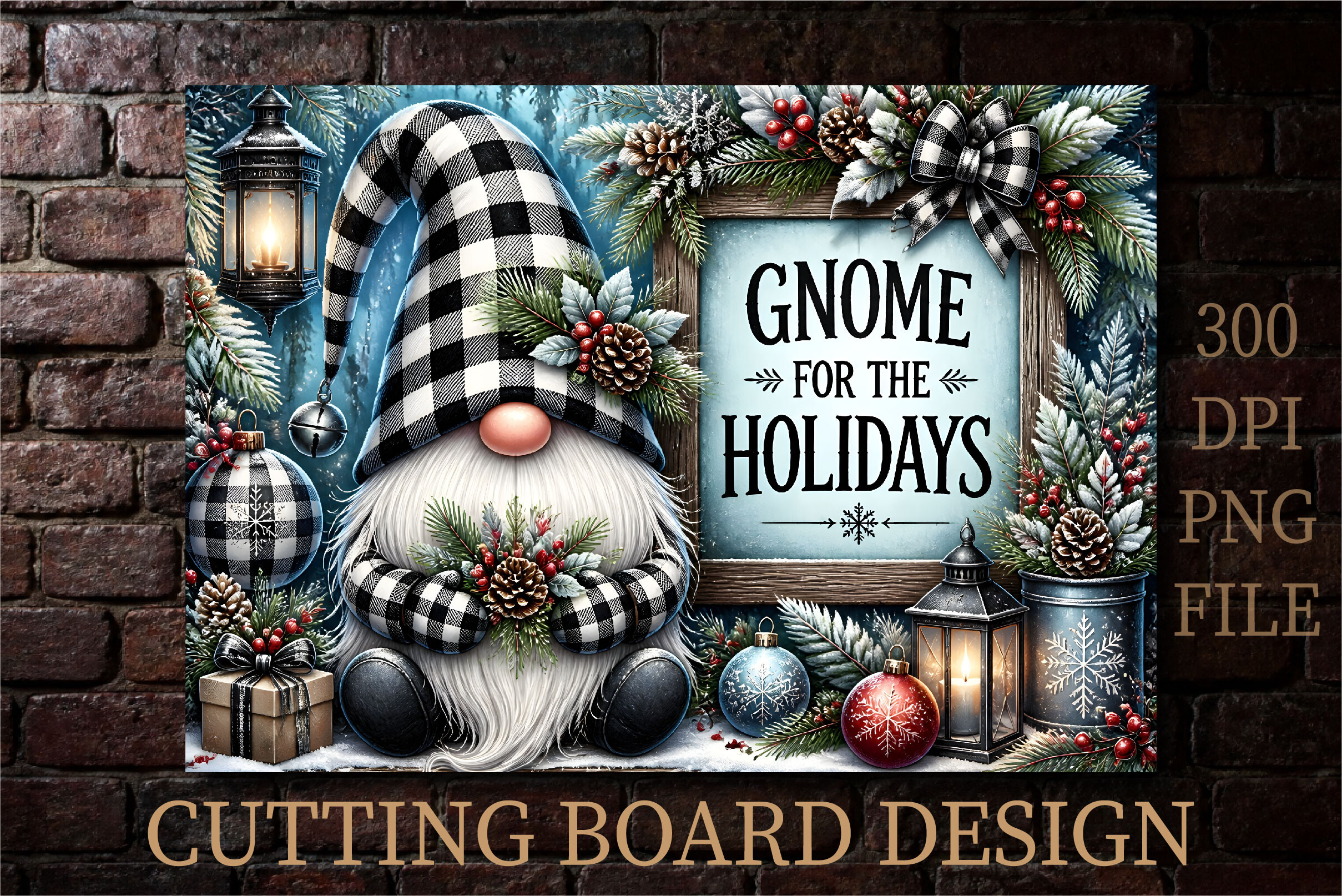 Gnome for the Holidays Cutting Board