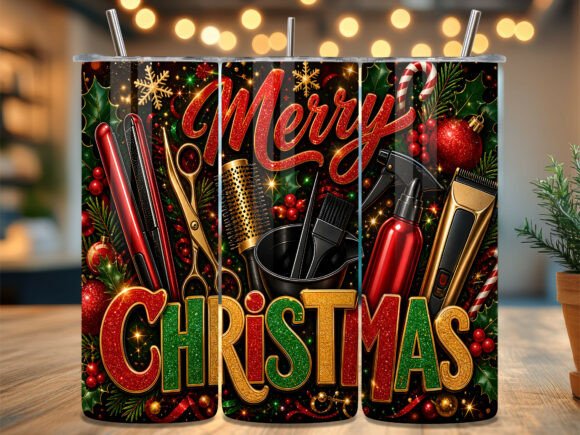 Hairstylist Christmas 20oz Tumbler Wrap