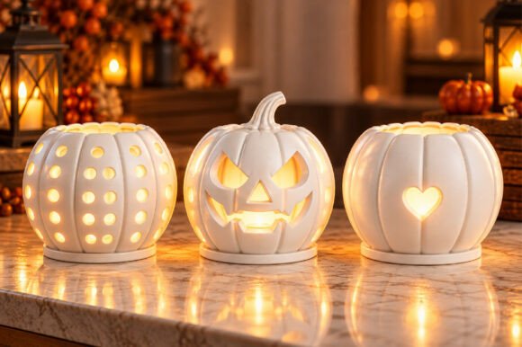 Halloween Pumpkin Lantern Set STL – 3 Printable Jack-o'-Lantern 3D Models - Image 2