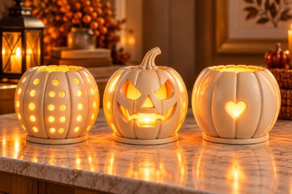 Halloween Pumpkin Lantern Set STL – 3 Printable Jack-o'-Lantern 3D Models - Image 3