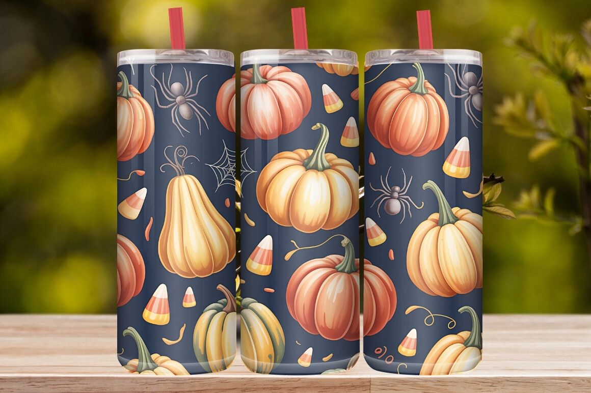 Halloween Pumpkin Tumbler Wrap