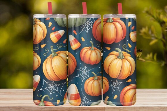 Halloween Pumpkin Tumbler Wrap