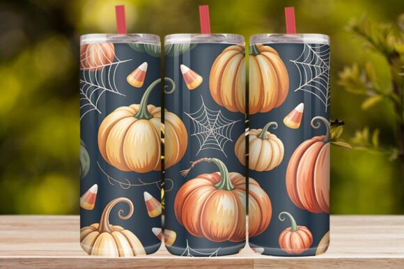 Halloween Pumpkin Tumbler Wrap