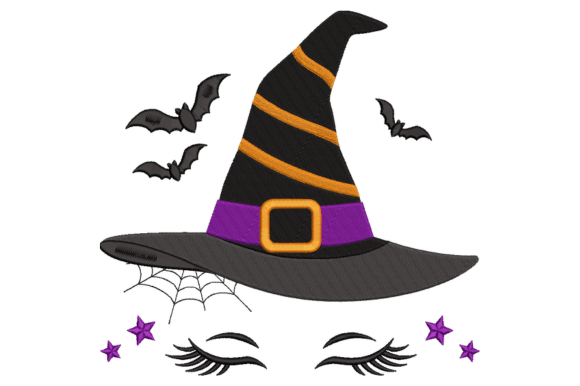 Halloween Witch Hat Embroidery Design