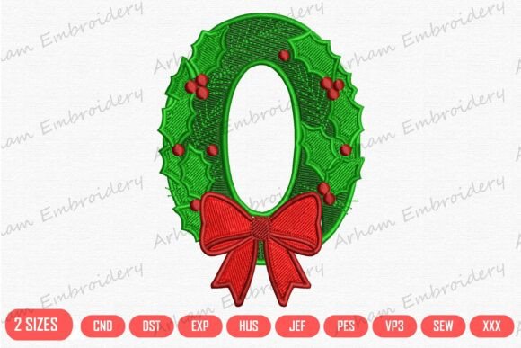 Holly Wreath Monogram Alphabet O