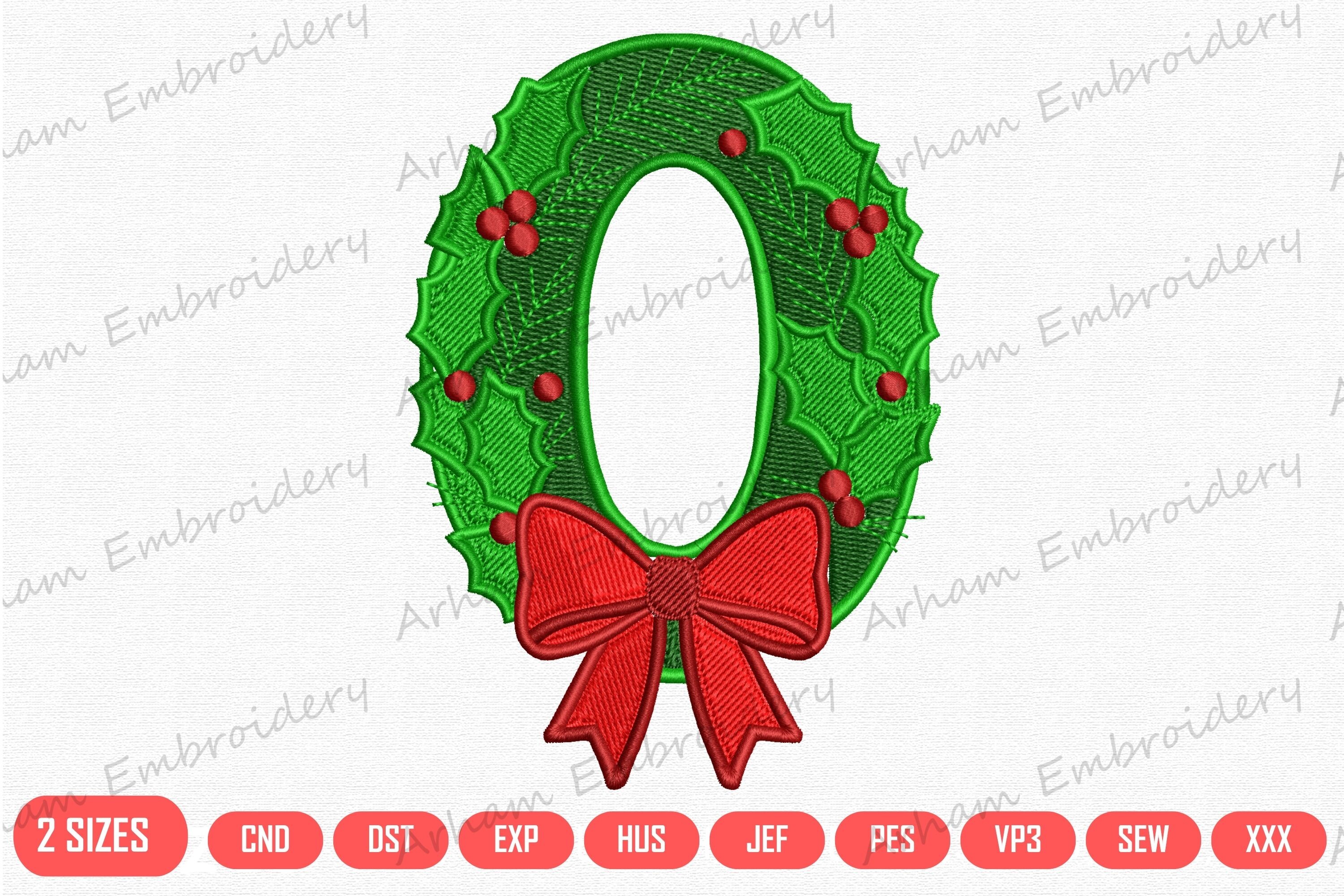 Holly Wreath Monogram Alphabet O