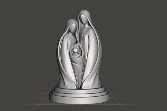 Holy Family Nativity STL – Modern Minimalist 3D Printable Christmas Decor - Image 3