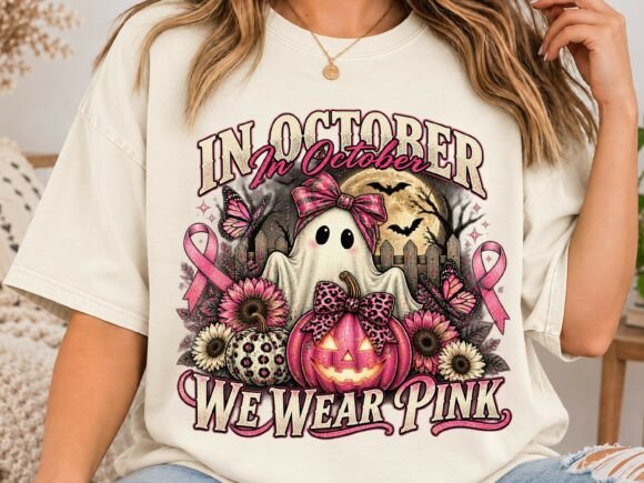 In October We Wear Pink PNG Shirt Design
