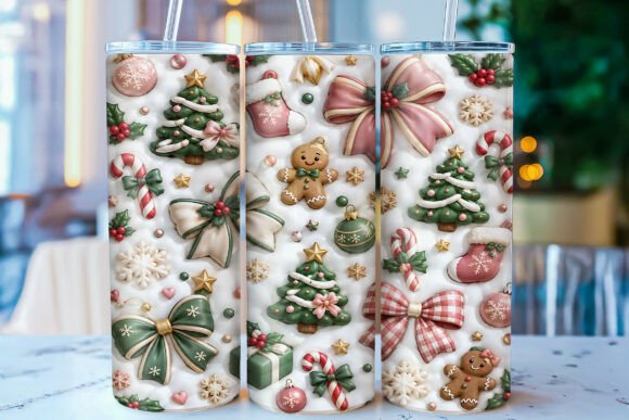Inflated Christmas Tree Bow Tumbler Wrap