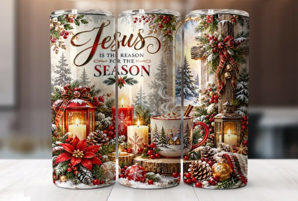 Jesus Christian Christmas Tumbler Wrap