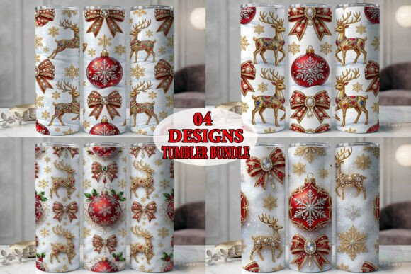Jeweled Reindeer Holiday Tumbler Bundle
