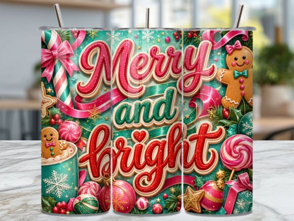 Merry and Bright Gingerbread Tumbler