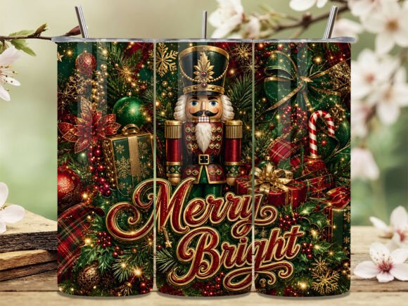 Merry & Bright Nutcracker Tumbler Wrap