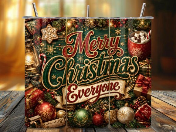 Merry Christmas Everyone Tumbler Wrap