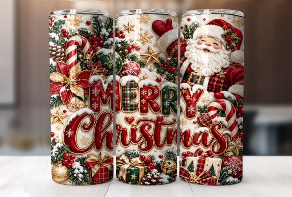 Merry Christmas Santa Claus Tumbler Wrap