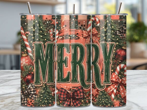 Merry Christmas Tree 20oz Tumbler Wrap