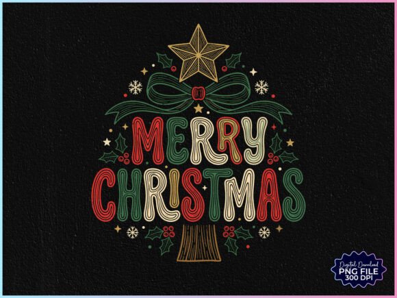Merry Christmas Tree Coquette PNG
