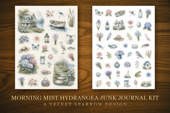 Morning Mist Hydrangea Junk Journal Kit