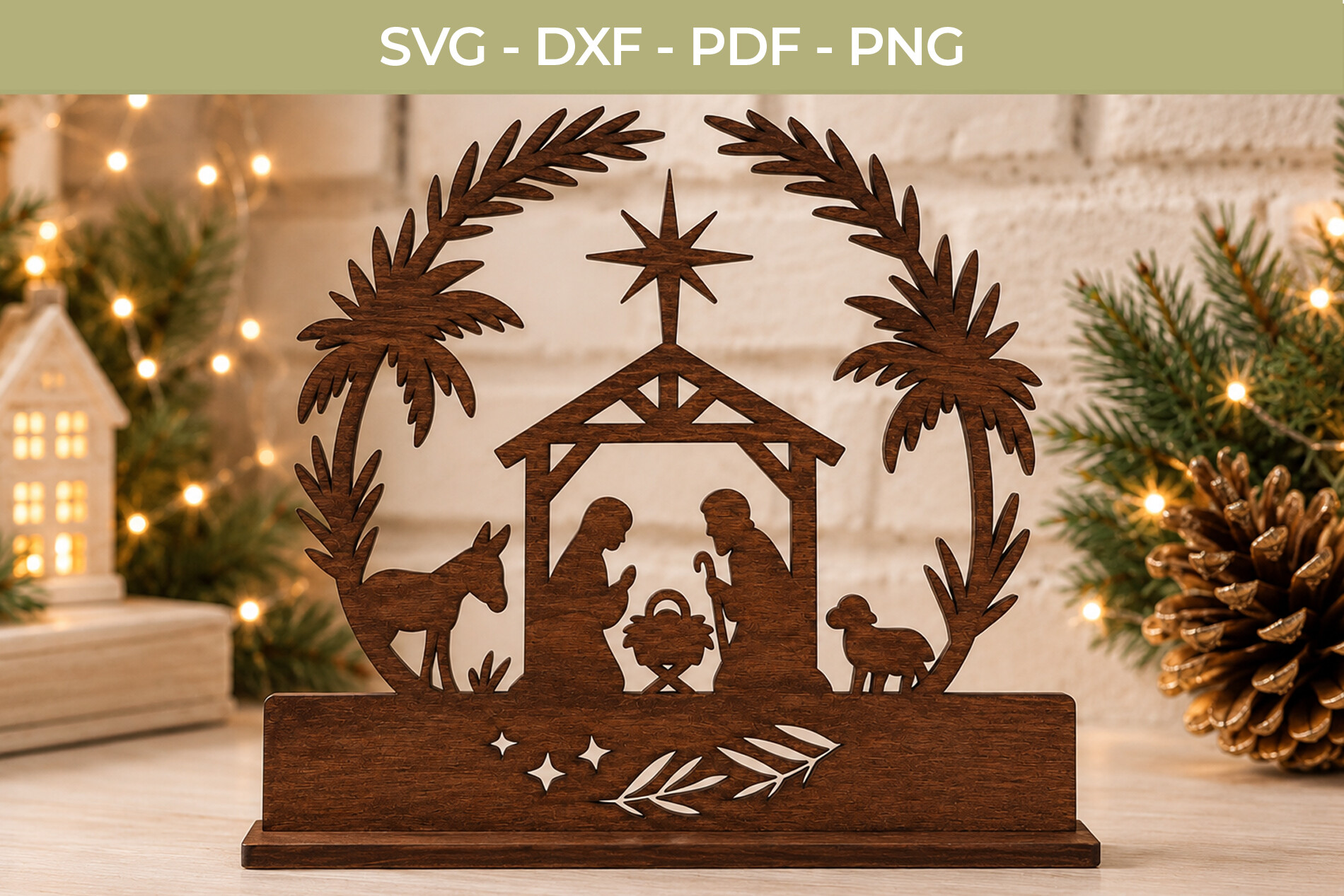 Nativity Scene Christmas Decoration SVG