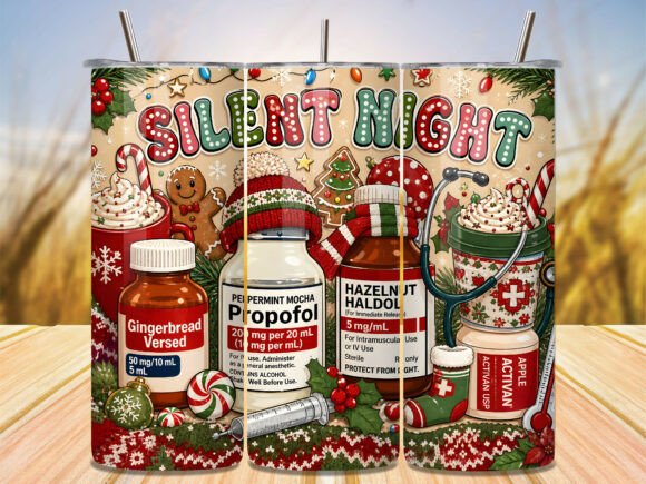 Nurse Silent Night Christmas Tumbler