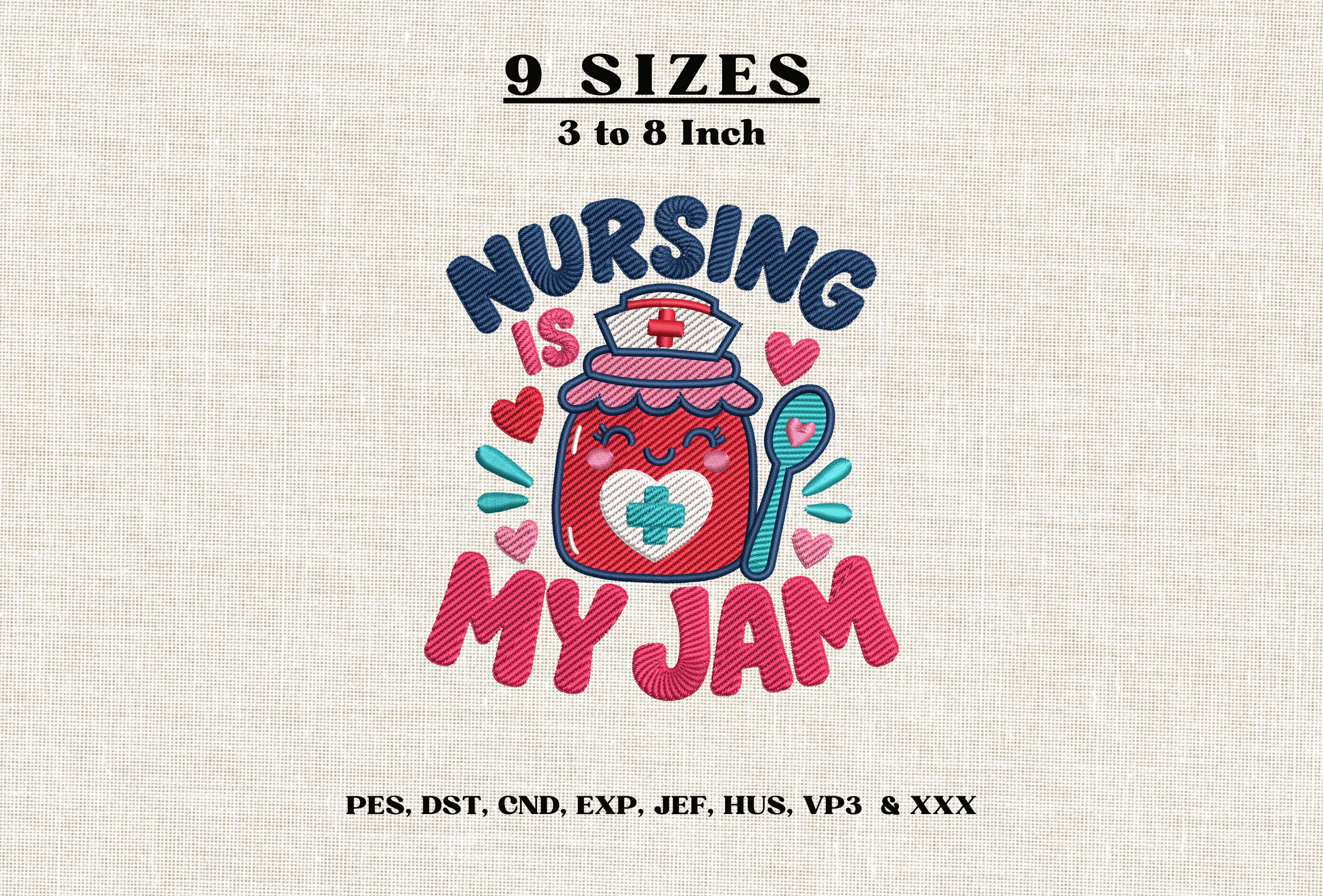 Nursing is My Jam Embroidery Design DST
