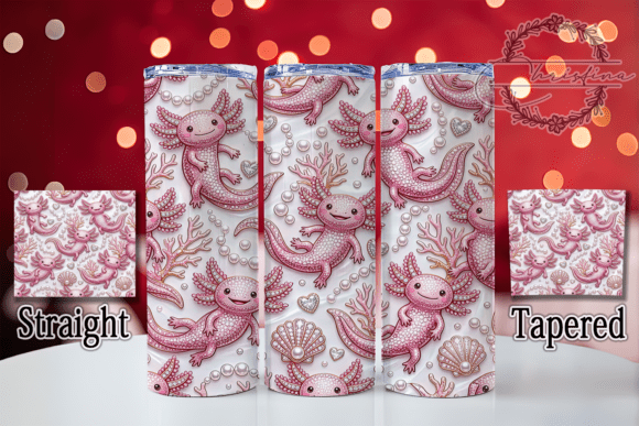 Pink Axolotl Rhinestone 20oz Tumbler