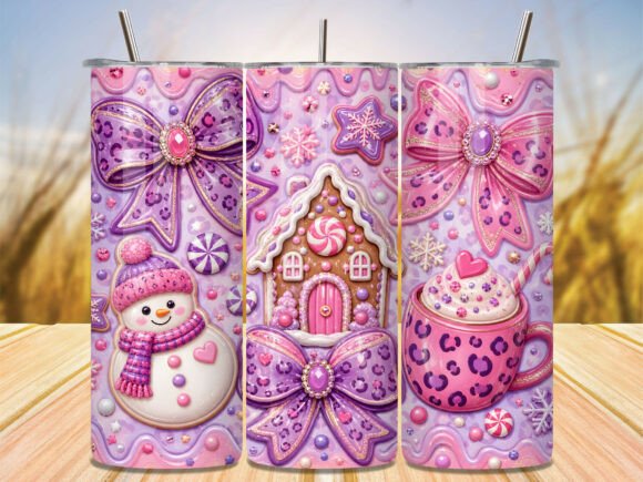 Pink Leopard Gingerbread Tumbler Wrap