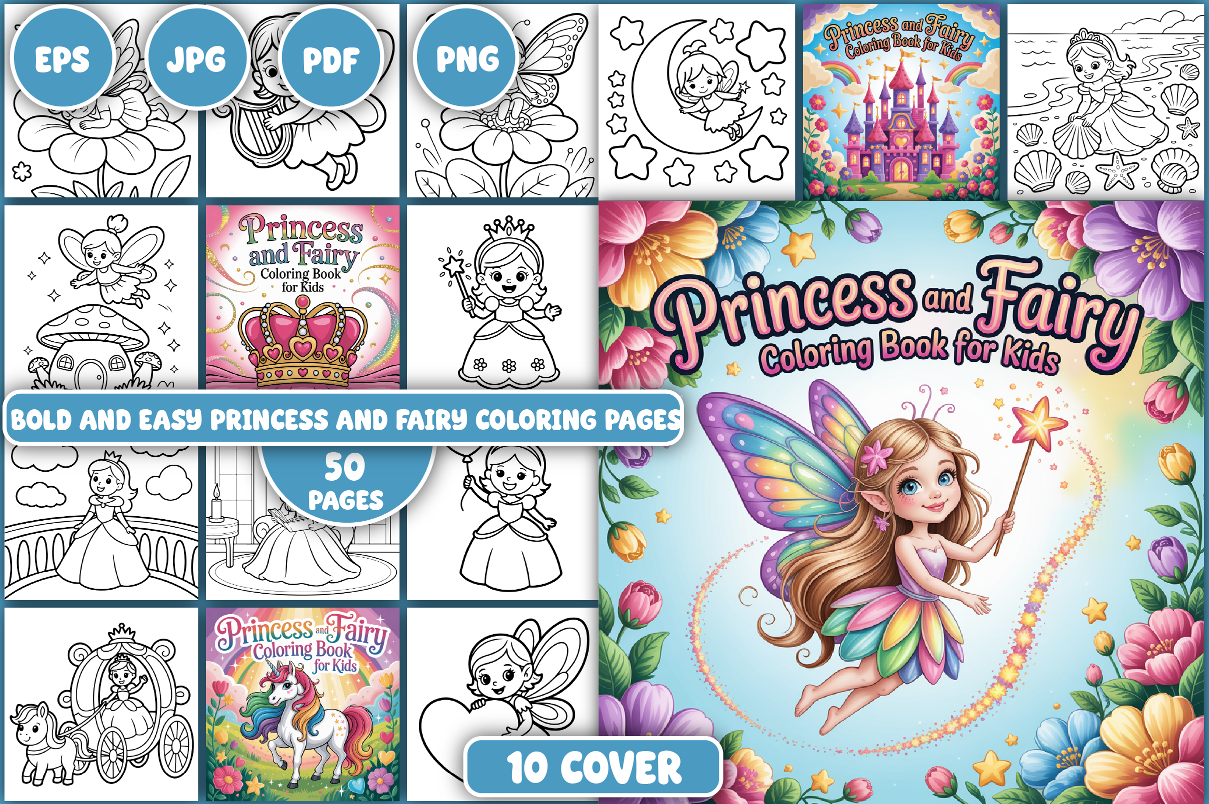 Princess and Fairy Coloring Pages