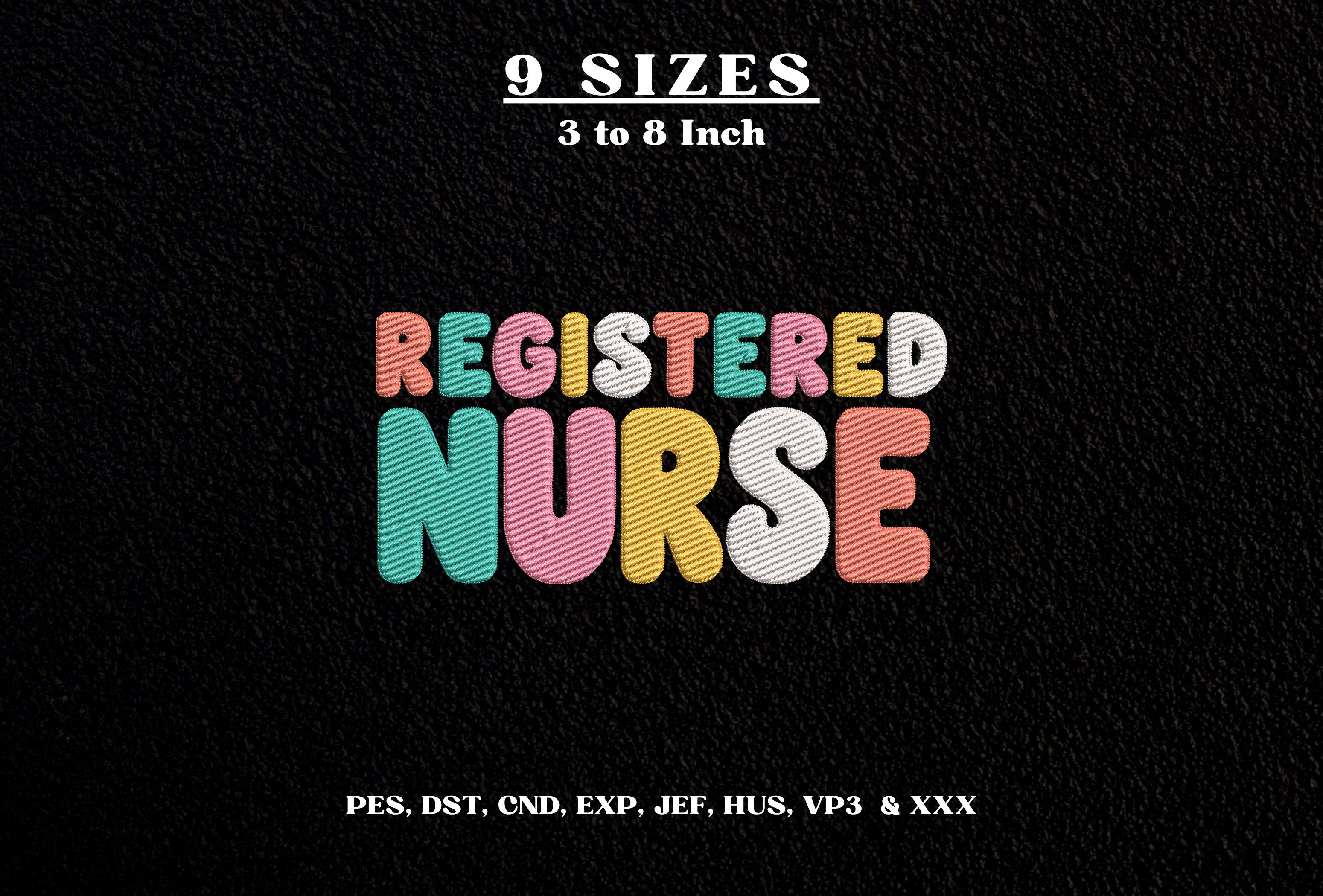 Registered Nurse Embroidery Design DST