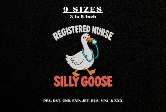 Registered Nurse Silly Goose Embroidery