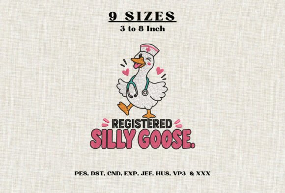 Registered Silly Goose Embroidery Design