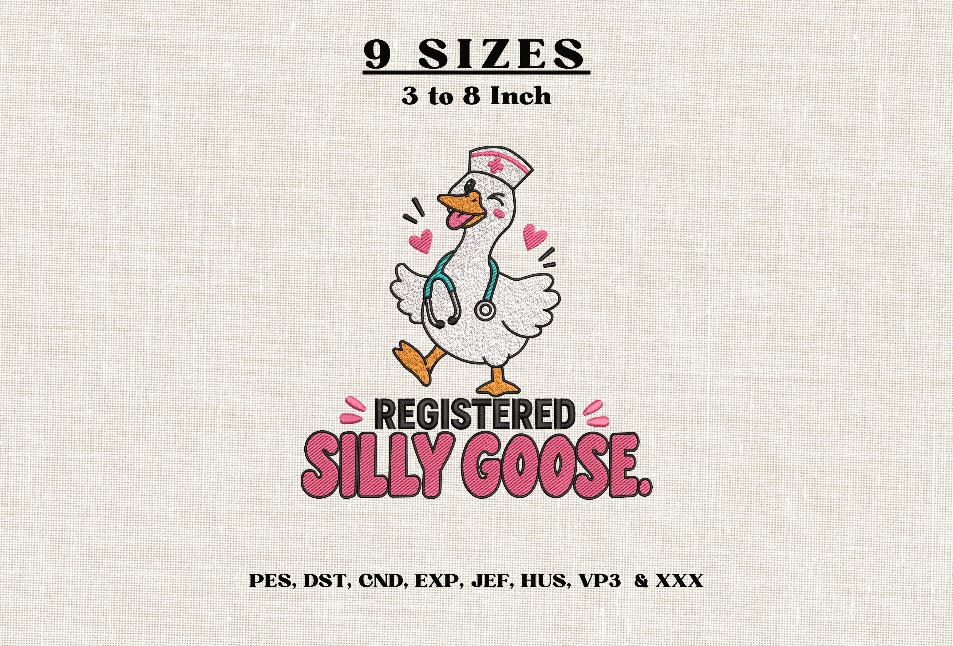 Registered Silly Goose Embroidery Design
