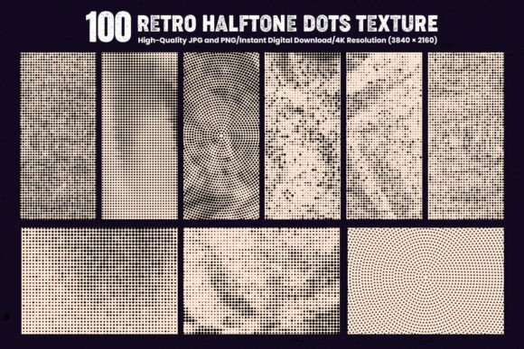 Retro Halftone Dot Textures Bundle