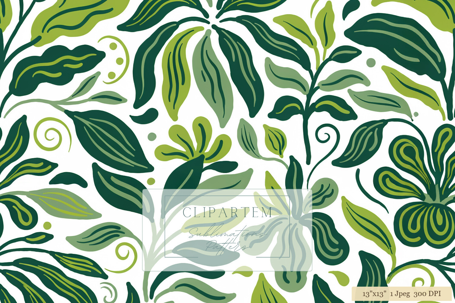 Sage Green Leaf Seamless Repeat Pattern