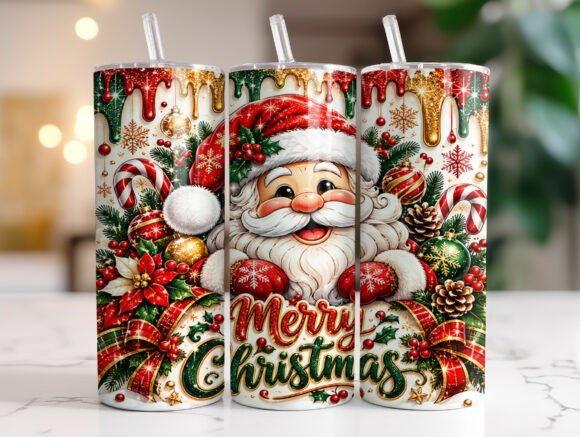 Santa Claus Christmas 20 Oz Tumbler Wrap