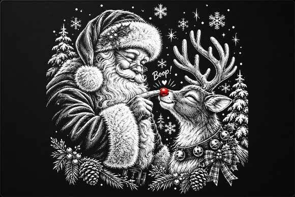 Santa Reindeer Boop Christmas PNG