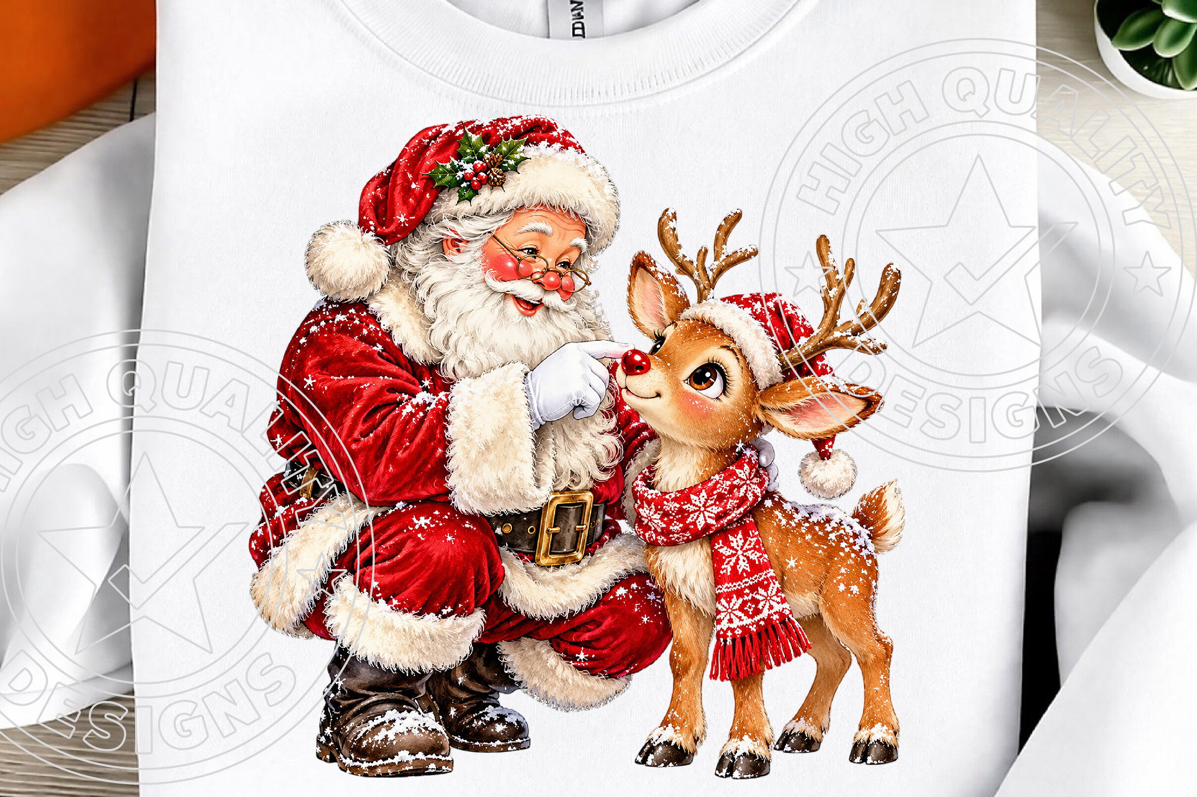 Santa Reindeer Boop – Cute Christmas PNG