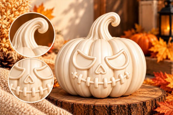 Halloween Ghost Pumpkin Candle Holder STL Set – 3D Printing Files - Image 10