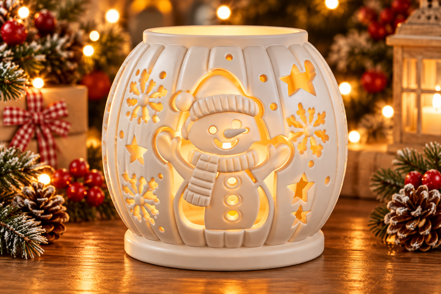 Snowman Tealight Holder STL – Christmas 3D Print File - Image 2