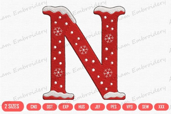 Snowy Monogram Alphabet N
