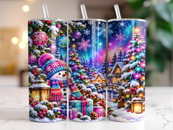 Snowy Winter Christmas 20oz Tumbler Wrap